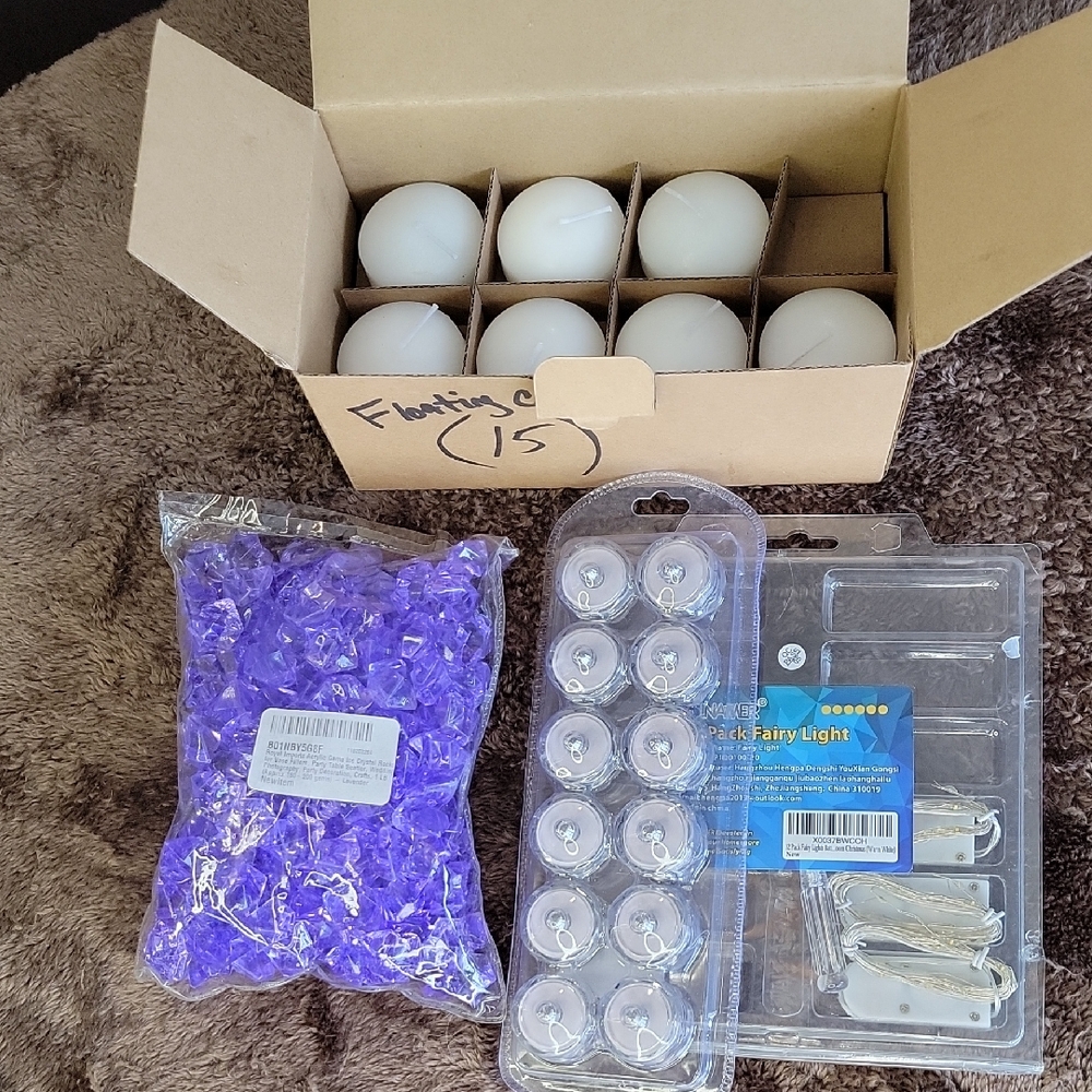 Crafters Set (Acrylic Gems, LED Candles, Floating Candles & Fairy Lights)